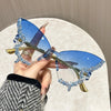 Cat Eye Rimless Butterfly Sunglasses with UV400 Protection