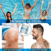 Demonstration of waterproof film dressing for tattoo aftercare on skin and during swimming.