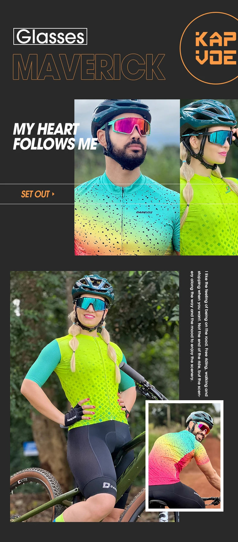 Kapvoe Polarized Cycling Sunglasses with UV400 Protection