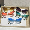 Cat Eye Rimless Butterfly Sunglasses with UV400 Protection