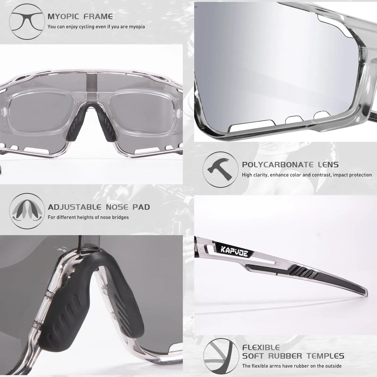 Kapvoe Polarized Cycling Sunglasses with UV400 Protection