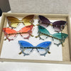 Cat Eye Rimless Butterfly Sunglasses with UV400 Protection