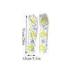 Pair of women's floral ice silk sun protection arm sleeves in yellow and blue.