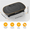 Placa de vibración negra para fitness de cuerpo completo con velocidad ajustable, 10 programas preestablecidos, pantalla LED 