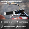 Nahaufnahme von Chrom-Lenkergriffen für ein Harley Touring oder Sportster Motorrad.