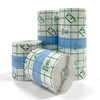 Rolls of waterproof film dressing for tattoo aftercare in green and blue packaging