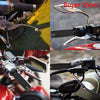 Nahaufnahme von Lenkergriffen und Hebeln für Harley Touring und Sportster Motorräder.