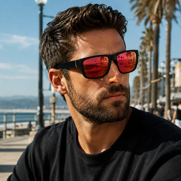 Polarized Retro Square Sunglasses with UV400 Protection