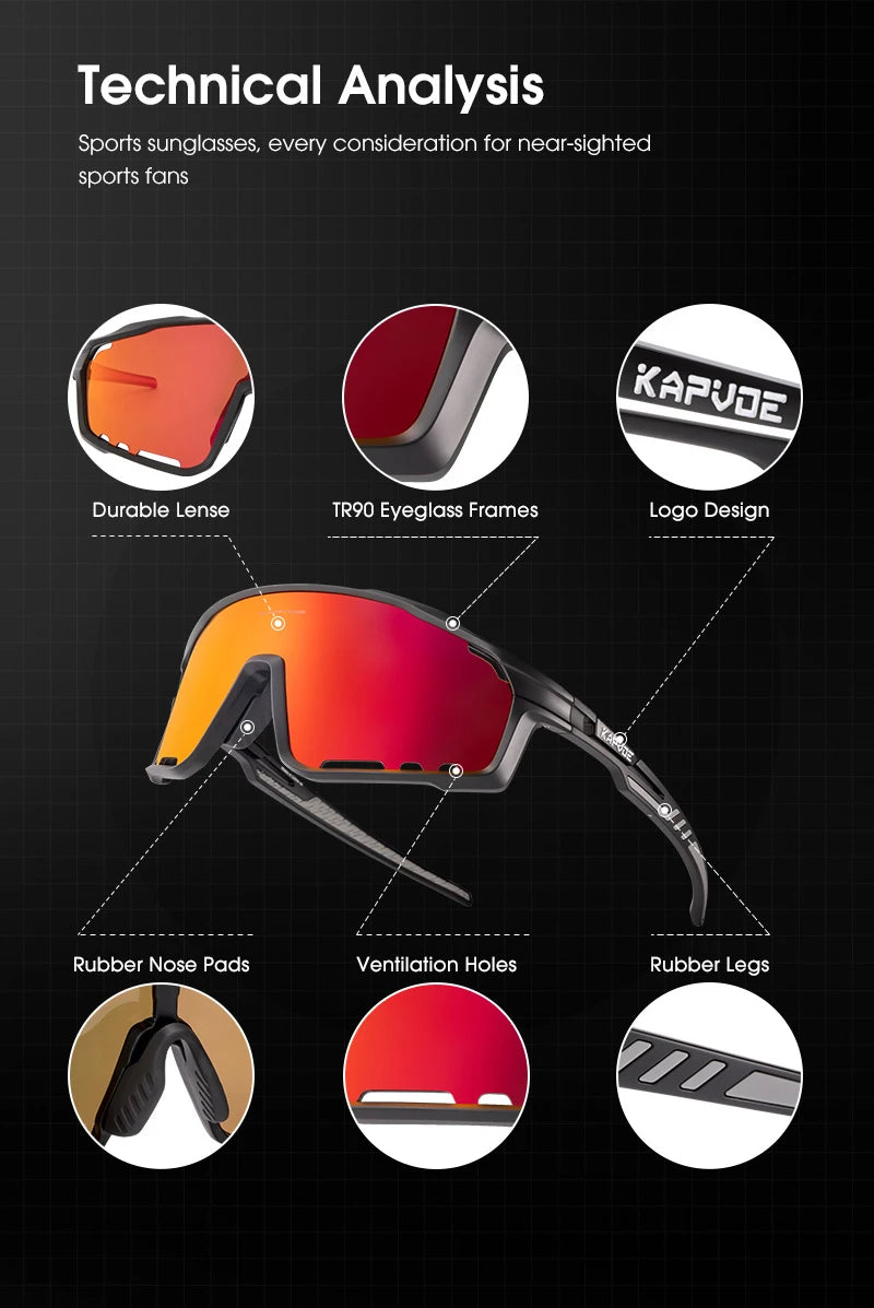 Kapvoe Polarized Cycling Sunglasses with UV400 Protection
