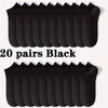 20 pairs of black comfort fit ankle socks displayed in a row.