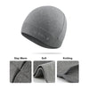 A gray knitted beanie hat shown in various views highlighting its warmth, softness, and knitting texture.