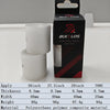 A box and two white bicycle puncture protection liners are shown on a white surface.
