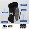 Black and gray ankle compression strap with honeycomb fabric and power velcro for support