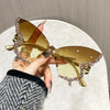 Cat Eye Rimless Butterfly Sunglasses with UV400 Protection