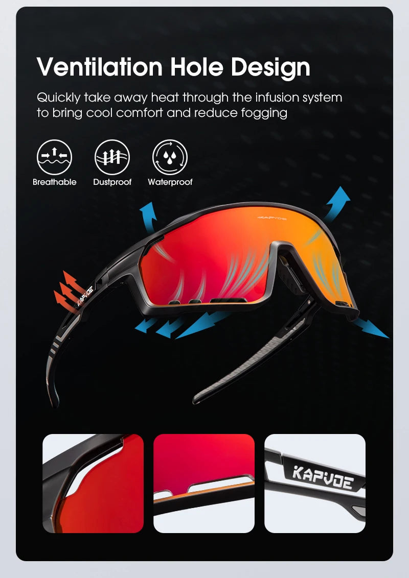 Kapvoe Polarized Cycling Sunglasses with UV400 Protection