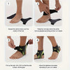 Instructions showing how to apply and adjust an ankle compression strap for foot support.