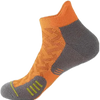 Orange and gray compression socks for marathon running
