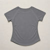 A plain gray seamless t-shirt top for women.