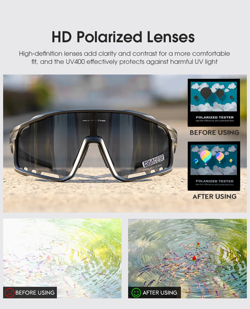 Kapvoe Polarized Cycling Sunglasses with UV400 Protection