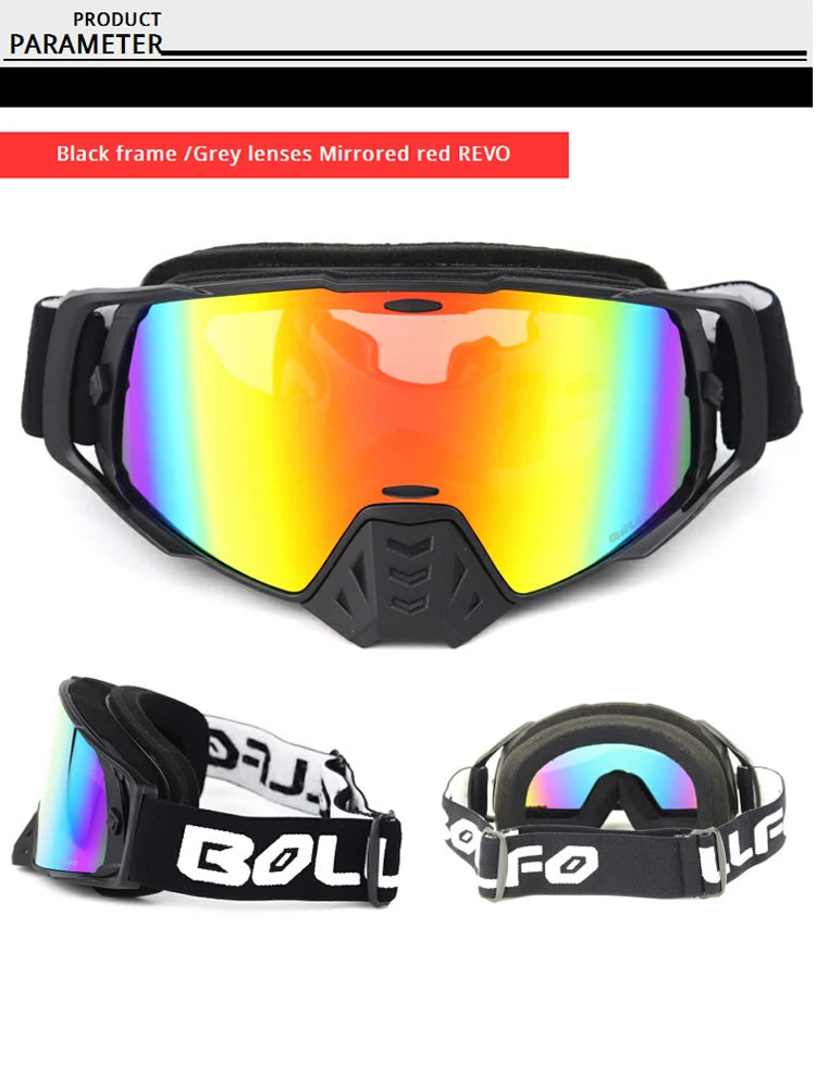 Dustproof Motocross Goggles with UV400 Photochromic Lens