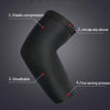 Manche de sport noir respirant avec compression élastique, bande silicone antidérapante et couture fine