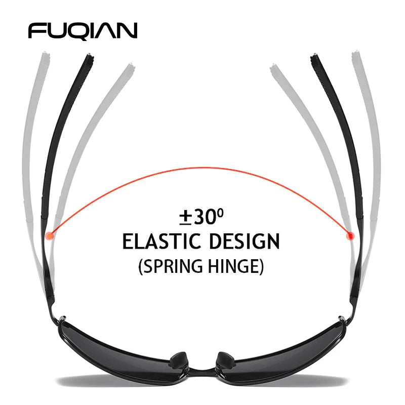 Polarized Square Sunglasses for Men with Metal Frame