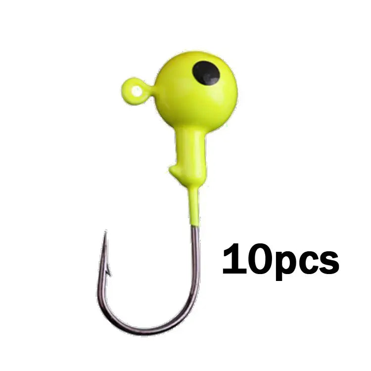 Colorful Fishing Jig Head Hooks with Soft Lure Compatibility