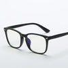 Black square full frame optical glasses with a purple accent detail