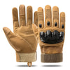 A pair of tan tactical sports gloves shown from above.