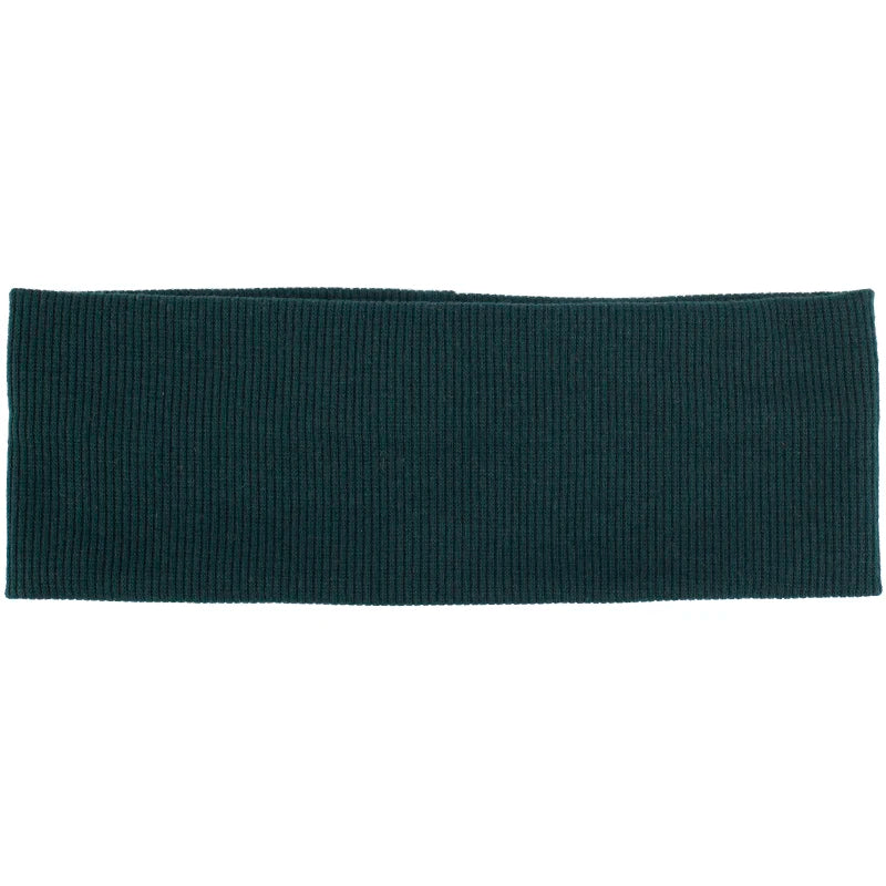 Diadema de algodón tejido de color verde oscuro para el cabello.