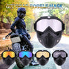 Protective Motorcycle Face Mask with Full-Face Goggles