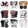 A collection of multi-color MMA boxing gloves for combat sports shown in various shades and designs.