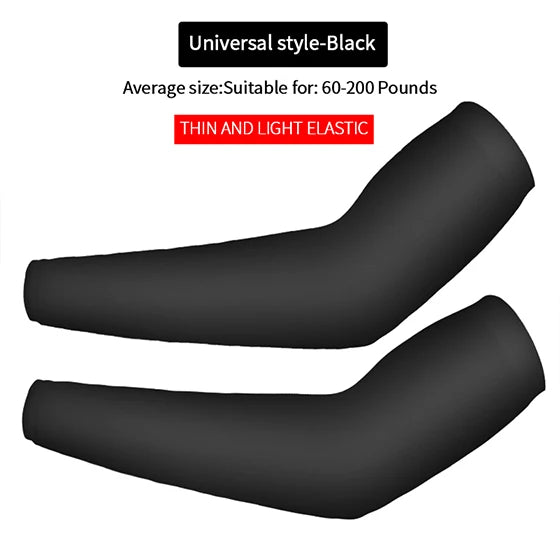 Black fingerless arm sleeves suitable for 60-200 pounds, thin and light elastic.