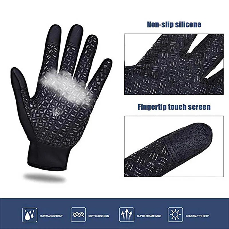 Touchscreen Warm Winter Gloves with Zipper Closure