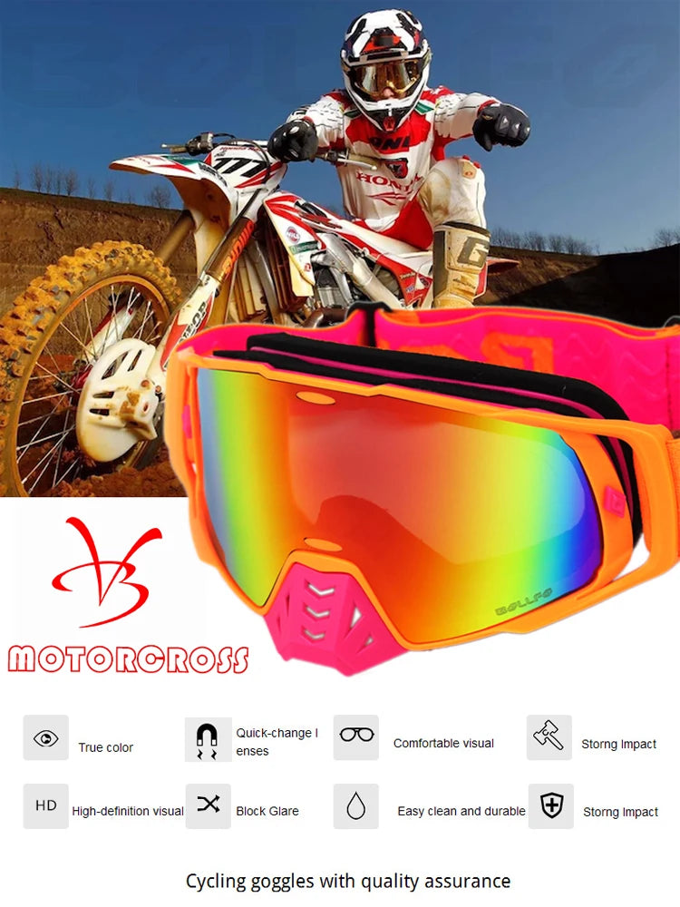 Dustproof Motocross Goggles with UV400 Photochromic Lens