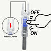 Diagram showing how to press and open lighted arrow nocks for archery, with ON and OFF indicators.
