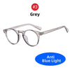 Grey anti blue light blocking square frame glasses for men