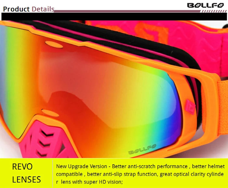 Dustproof Motocross Goggles with UV400 Photochromic Lens