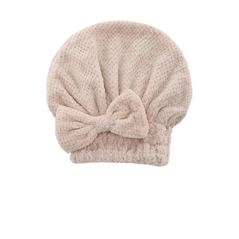Quick-Dry Microfiber Hair Towel Wrap with Bowknot
