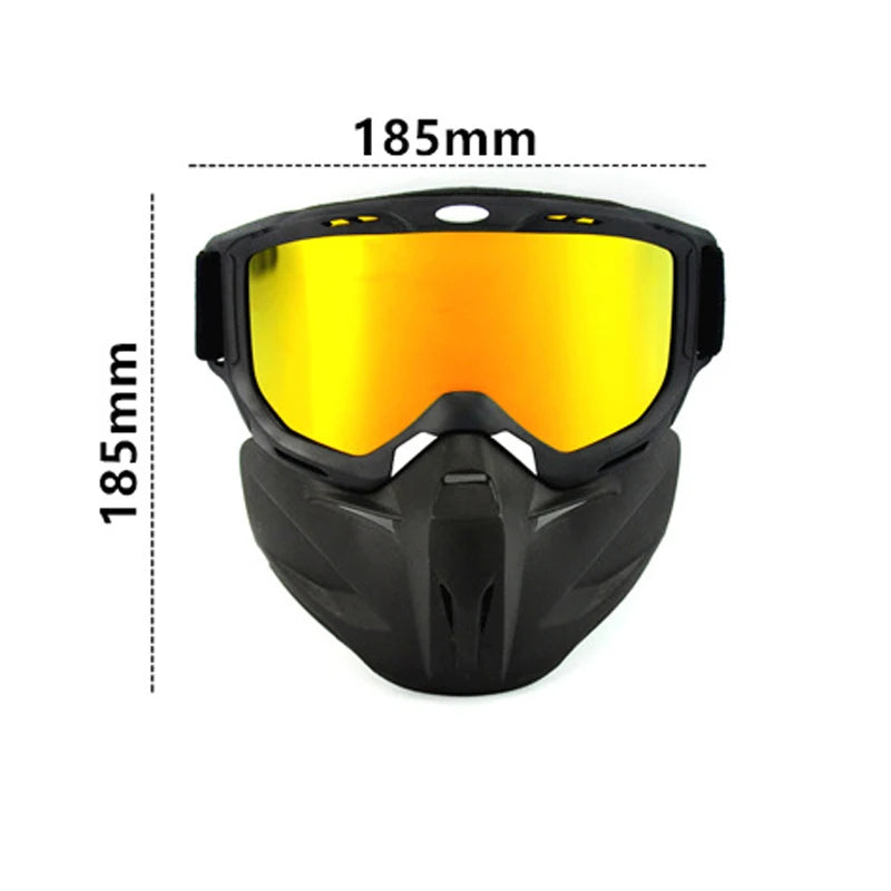 Protective Motorcycle Face Mask with Full-Face Goggles