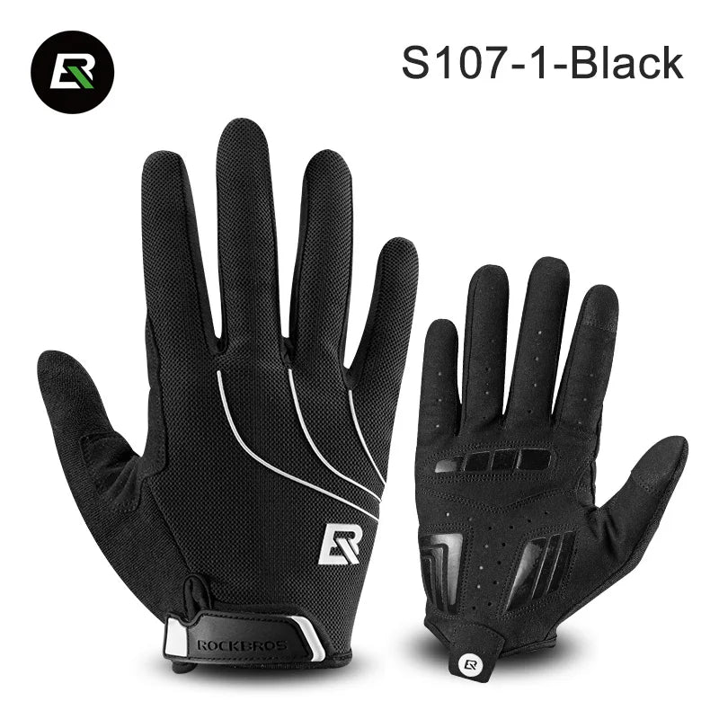 Black S107-1 riding gloves shown against a white background.