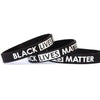 Black silicone wristband with white text reading Black Lives Matter