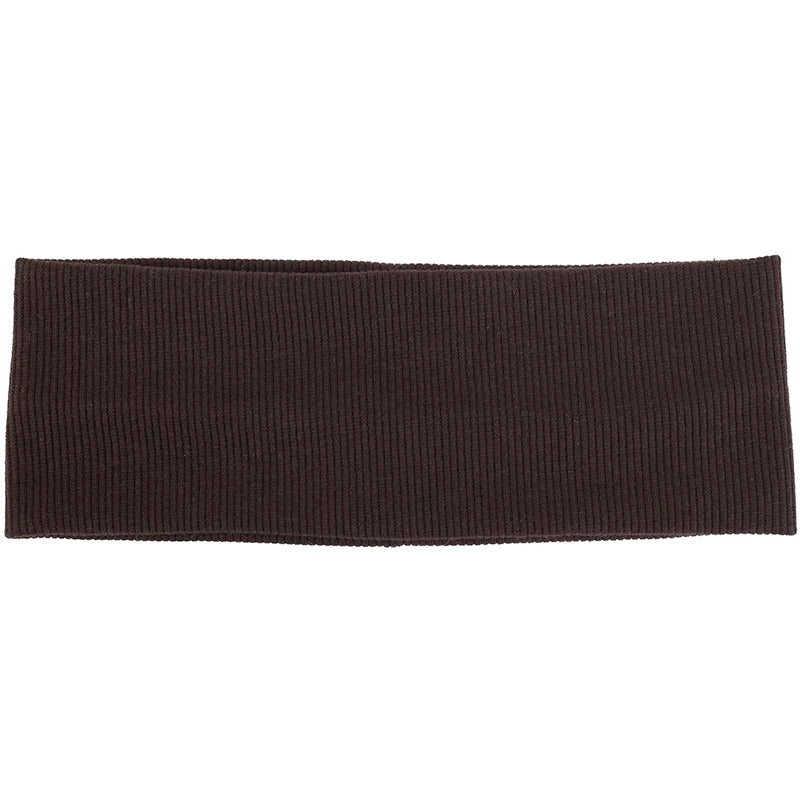 Diadema de algodón tejido color marrón oscuro para el cabello.