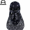 Schwarzer Seidenschal mit Paisley-Muster und feinen weißen Mustern