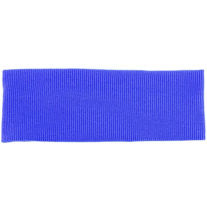 Diadema de algodón tejido azul sólido para el cabello