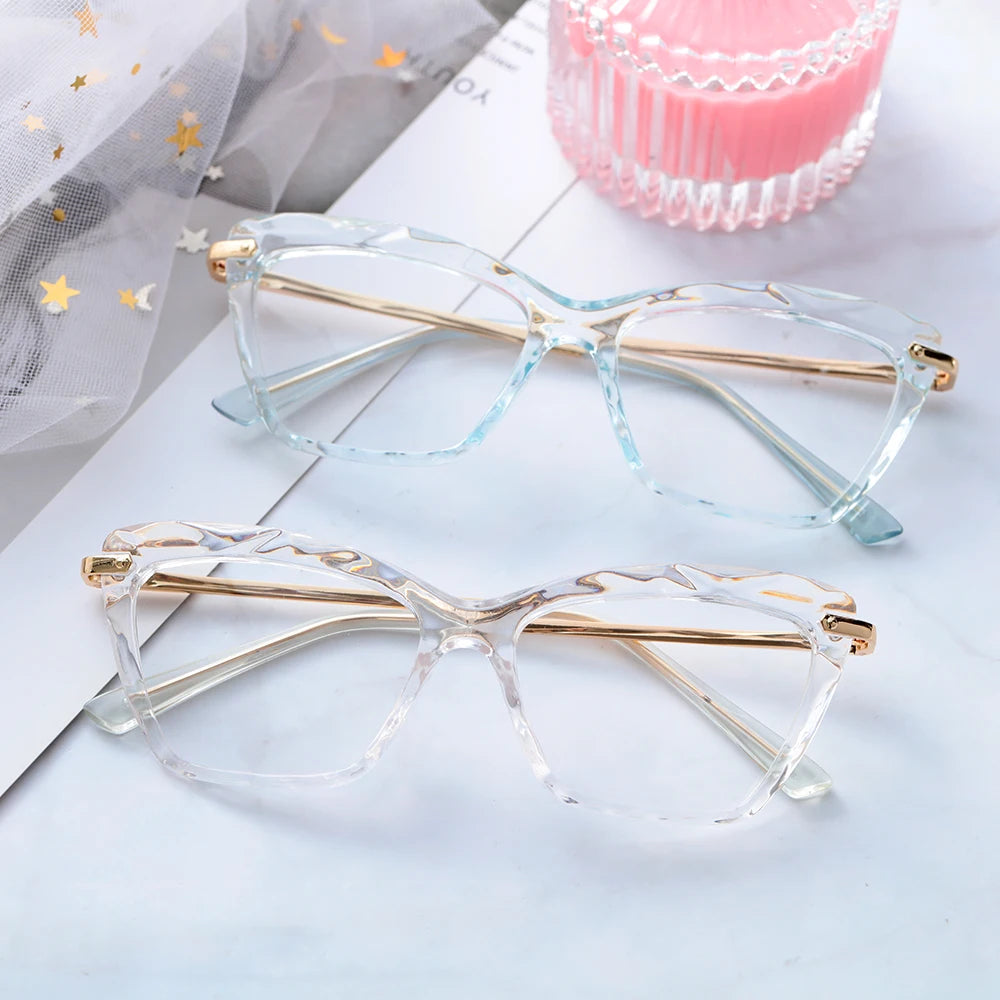 Vintage Cat-Eye Eyeglass Frames with Faceted Crystal Details