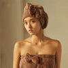 Quick-Dry Microfiber Hair Towel Wrap with Bowknot
