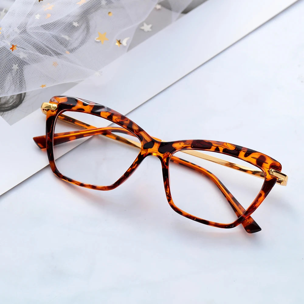 Vintage Cat-Eye Eyeglass Frames with Faceted Crystal Details