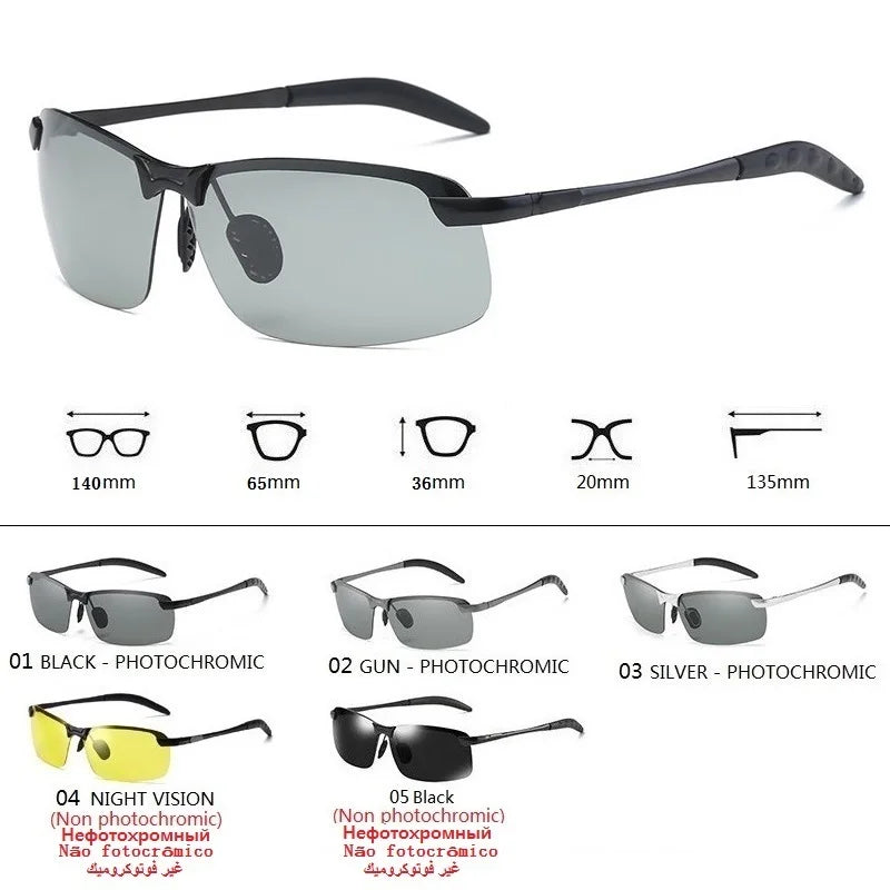 Photochromic Polarized Sunglasses with Alloy Frame