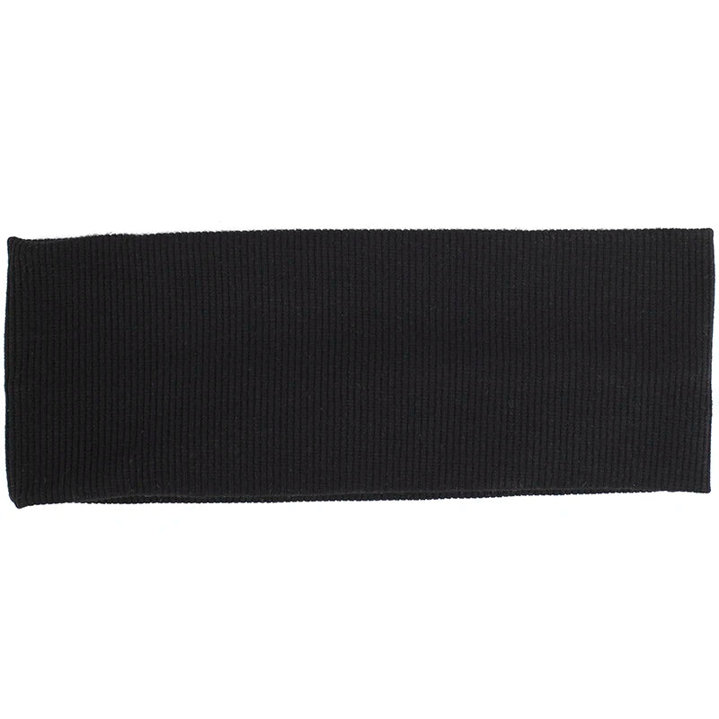Diadema de algodón tejido negro para el pelo